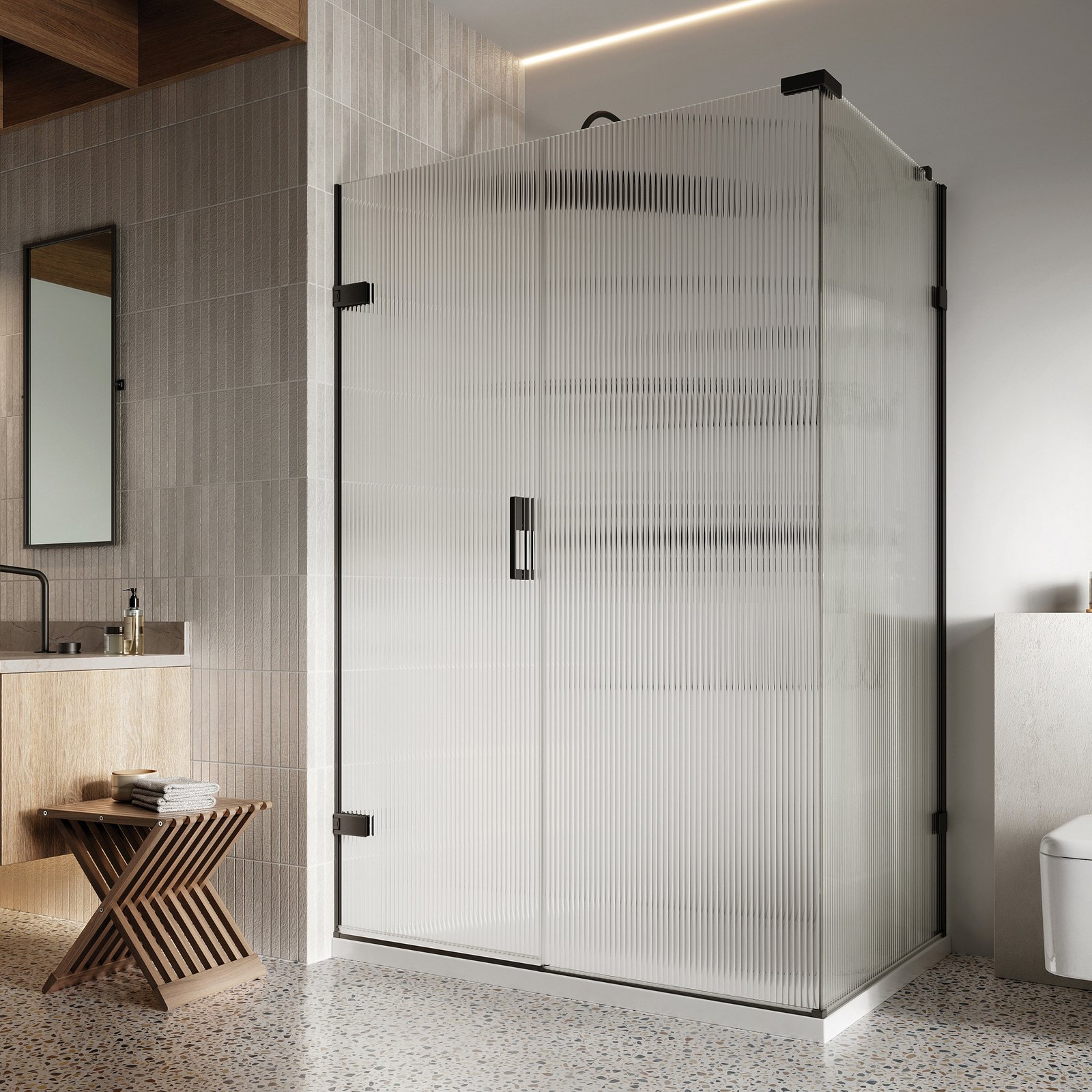 Hinged shower door