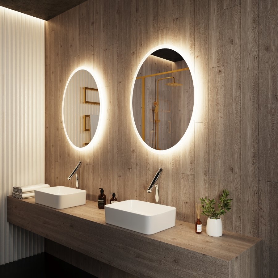 Backlit LED mirror