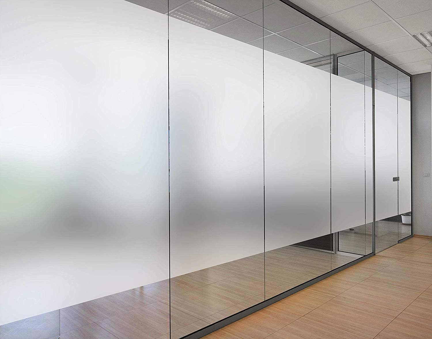 Frosted glass office partition